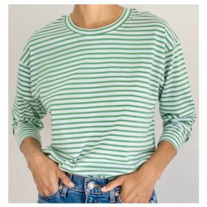 AYR French Fry Green Striped Women's Top
